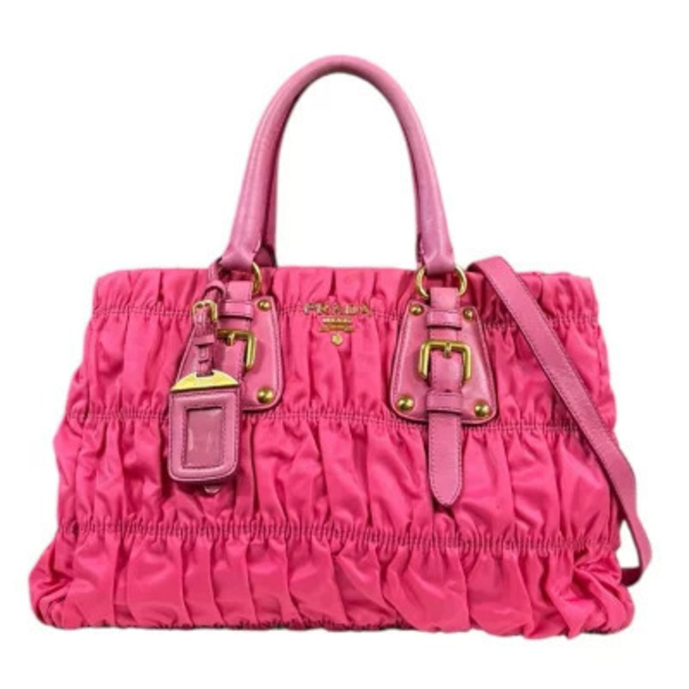 Prada Gathered Shoulder Bag Pink